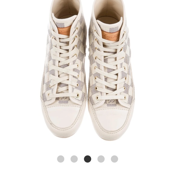 Louis Vuitton Damier Azur Hi Top Sneaker Size 37.5. - Picture 2 of 12